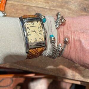 Tommy Bahama watch. Stainless steel. Water resistant. Leather strap